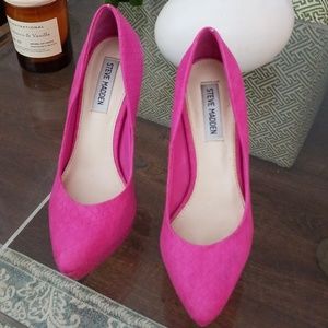Hot pink patterned leather stilettos